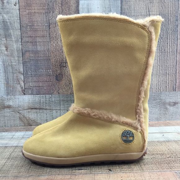 Timberland Earthkeepers Tan Mukluk Fur Lined Winter Boots Womens 6 Mid Calf - Picture 6 of 13